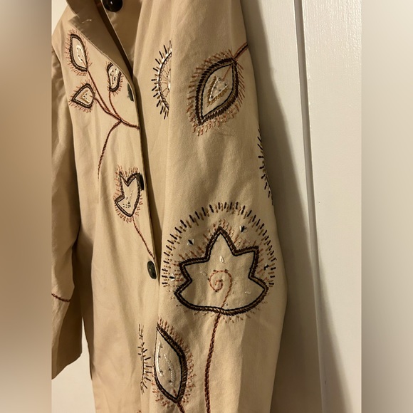 Indigo Moon Vtg floral embroidered/stitched Jacket Size 1x - Picture 4 of 7